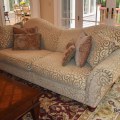 F05. Foamex curved back sofa. 37"h x 96"w x 41"d 